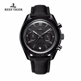 Reef Tiger RT Designer Sport Watches Mens Calfskin Nylon Strap Luminous Quartz Watches with Chronograph RGA3033 T200409246D