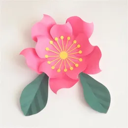 Decorative Flowers Artificial 30CM Leaves 25CM Fleurs Artificielles Backdrop DIY Giant Paper Wedding Party Decor Baby Shower