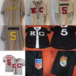 #5 Jackie Robinson Monarchs Negro League Jersey 100% 스티치 커스텀 야구 유니폼 이름 모든 이름 S-XXXL