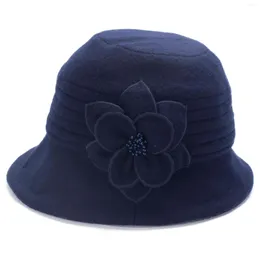 Basker Lawliet Winter Hat for Women 1920s Gatsby Style Flower Warm Wool Beret Cap Beanies Cloche Bonnet Fedoras A299