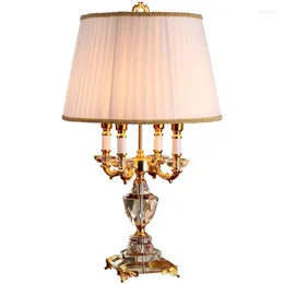 Table Lamps Modern European Crystal Bedroom Bedsides Lights Luxury Creative Study Room Desk Lamp Office Resin Handle