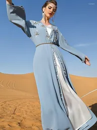 Ubranie etniczne Ramadan Eid Mubarak Open Kimono Abaya Dubai Turkey Islam Muzułmańczyk Abayas dla kobiet Robe Musulmane Femme Caftan