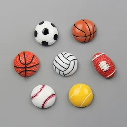 Sports Ball Fridge Magnets Refrigerator Sticker Creative Basketball Baseball Football Resin Magnetic Sticker Home Decoration 25MM
