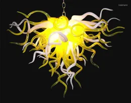 Pendant Lamps Well Design Pretty Yellow Colored Hand Blown Murano Glass Hanging Chandelier