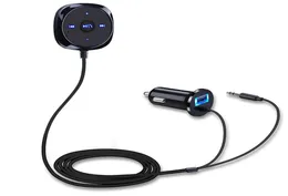 دعم Siri Hands Wireless Bluetooth Car Kit 35mm Aux Aux Audio Music Receiver Player Hands Hands Seeper 21A USB Car Charger1649966