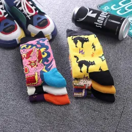 Herrensocken Herbst und Winter Produkt Persönlichkeit Männer Frauen Tube Mode Bunte Ghost Bat Serie Trendy Street Skateboard