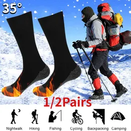 Sports Socks 1/2Pairs Winter Verwarmde Sokken Zelf Verwarming Thermische Anti-Bevriezing Voor Vissen Camping Wanden Skin en Voet Warmer L221026