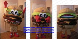 Brown Hamburger Mascot Costume Bests Burgers On The Planet HAM Burger Bun Panettone Bread Adult Cartoon Character Outfit Suit Someone Inside No.586