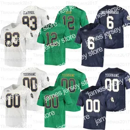 American College Football Wear Custom Fighting Irish College Football Jerseys 3 Joe Montana 45 Rudy Ruettiger 12 Ian Book 83 Chase Claypool 23 Kyren Williams 25 Chris