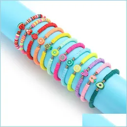 Очаровательные браслеты виды браслетов Friut Charms Set Summer Beach Jewelry Colorf мягкий полимер глиняный диск упругие браслеты для женщин DRHTW0