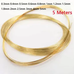 Lighting Accessories 5 Meters H62 Brass Wire 0.3mm 0.4mm 0.5mm 0.6mm 0.8mm 1mm 1.2mm 1.5mm 1.8mm 2mm 2.5mm 3mm 4mm 5mm Thin Round Rod