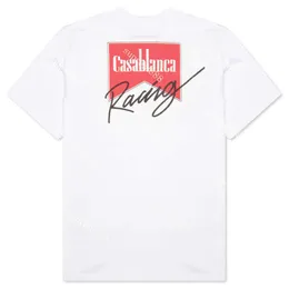 23 casablanca racing mens designer t-shirts t-shirt rouge et blanc lettres d'impression pour hommes et femmes t-shirt polo