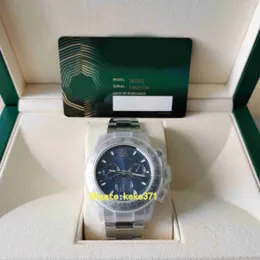 EW Perfect Quality Mens 시계 116509 크로노 그래프 4130 운동 사파이어 스테인리스 904L 블루 다이얼 Luminova 자동 기계 남성 Mr Wristwatches.
