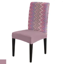 Cubiertas para sillas Estilo étnico Zigzag Stripes Cubierta abstracta Comedor Spandex Asiento elástico Decoración de la oficina en el hogar Conjunto de fundas de escritorio