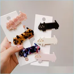 Hair Pins Acetate Cute Cartoon Cat Animal Hairgrip Women Girls Hair Clips Pin Claw Hairpin Accessories Barrette Hairclip Drop Delive Dh9Ni