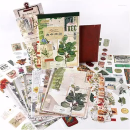 Ästhetisches Geschenkpapier 488-teiliges Vintage-Junk-Journaling-Scrapbooking-Zubehör-Set Retro-Ephemera-Pack mit Scrapbook-Papier, botanischen Aufklebern