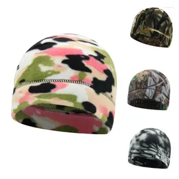 Cycling Caps Camo Polar Fleece Men Winter Warm Outdoor Sports Skiing Cap Unisex Beanie Windproof Motorcycle Bike Hat