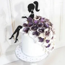 Articoli per feste Tacchi alti Lady Happy Birthday Topper per torta in acrilico Topper per ragazze da sposa per 16 18 21 decorazioni