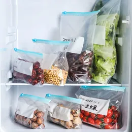 Saco de z￭per fresco reutiliz￡vel de 10pcs para sacos de pl￡stico para alimentos Sacos de vegetais de frutas ziplock Bolsa de cozinha Bolsa de armazenamento de cozinha Organizador HH363