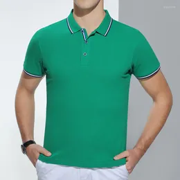 Erkek Tişörtler Erkekler Tişört Pamuk Gevşek Traend Düz Yakası Giyim Polo Kısa Kollu Basitlik All-Match Yakışıklı Yuvarlak