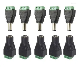 Uchwyty lampy 5 Ustaw kamery CCTV 2,1 mm x 5,5 mm żeńskie męskie dc zasilacze zasilacze gniazdo złącza