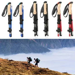 Pólos de trekking fibra de carbono externo de fibra de carbono externo truque rápido conjunto de bastões colapsíveis Camada de muleta nórdica Alpenstock