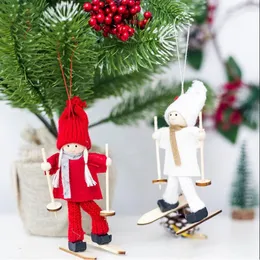 Kerstdecoraties 2022 jaar Angel Ski Dolls Tree Decoration for Home Xmas Cute Gift Kids Noel Natal Navidad Craft