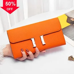 Luxe Designer Handtas 2023 Nieuwe mode clutch tassen Echt Leer Dame Licht Luxe Portemonnee Eenvoudige Student Grote Merk Lange hoogwaardige Kaart tas Fabriek Directe Verkoop