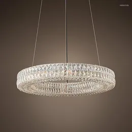 Lampy wiszące nowoczesne vintage luksus K9 kryształowy żyrandol oświetlenie okrągłe żyrandole świecy cristal wiszące światło do domu el wystrój domu