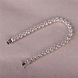 3mm 4mm Uomo Doppia A Cubic Zirconia Bracciale tennis Catena Gioielli Hip Hop Finitura ghiacciata 1 fila Nastro Oro CZ Bracciale Link281H