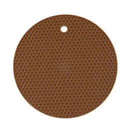 Extra Thick Silicone Trivets Mats Heat Resistant Pot Holder and Oven Mitts 17.5cm Honeycomb Rubber Hot Pads for Countertop