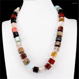 Łańcuchy 1pcs 7 Chakra Naszyjnik Kamień Naturalny Unakite Turquoises Agates Carnelian Opal wahadło Naszyjniki Kobiety Choker Jewelry