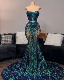 Sexy Glitter Prom Dresses 2023 For Black Girl Sequins applique Two Pieces Birthday evening Party Cocktail Gowns Robe De Bal