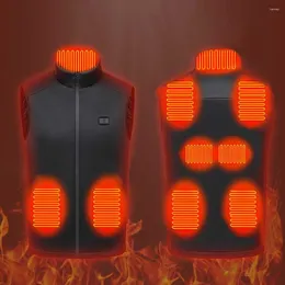 Men's Vests 9 Heated Zones Electric Vest Jackets Unisex Sportswear USB Heating Jacket Winter Coat For Camping Black