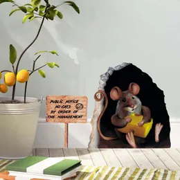 Naklejki ścienne kreskówkowe dziura myszka dla dzieci w sypialni wystrój żywy linia linii komiki kuchnia samoprzylepna naklejka domowa