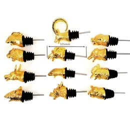 Bar Tools 1Pc Zinc Alloy Animals Head Wine Pourer Bottle Stoppers Aerators Gift Home Stopper Drop Delivery 2022 Smti2