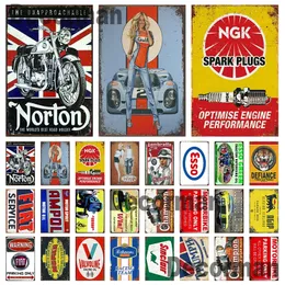 Norton Esso Car Motor Metal Painting плакаты винтажная железная живопись Custom Club Decor 20cmx30cm woo
