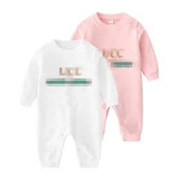 Fashion Designer Newborn Kids Rompers Baby Boys Girls Print Luxury Pure Cotton Long Sleeve Jumpsuit