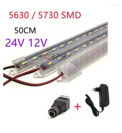 5PCS DC 12V 24 V SMD 5630 LED twardy sztywny pasek baru rurki lekka aluminiowa skorupa do domu szafki kuchennej dekoracje ścienne