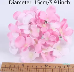 10 teile/los Bunte Dekorative Blume Kopf Künstliche Seide Hortensien DIY Home Party Hochzeit Bogen Hintergrund Wand 01