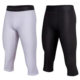 Pantaloni da uomo basket maschile 3/4 leggings a compressione ritagliata che eseguono yoga fitness per palestra ciclistica