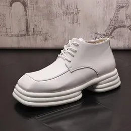 Boots Fall Winter Mens White Ongury Round Relight Tee Right Flatform Male Male Leisure Fashion Botas Size 38-44 ERRFC