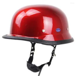 Motorcykelhjälmar Summer Women Red Color Vintage Riding Half Helmet Open Windproof Unisex Simple Motor Cykelled Biker