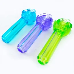 Raffreddare Anima colorata Tubi congelabili Tubo per fumo in vetro spesso Pyrex riempito di liquido Tubo per fumo portatile a base di erbe secche per tabacco Filtro Bong Portasigarette a mano