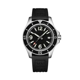 Luksusowe designerskie zegarek męski Rotatable Black Blue guma ze stali nierdzewnej szafir szklar