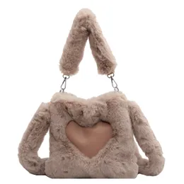 Zimowa imitacja królicza futra słomka worek lady jedno ramię Crossbody torebki torebki do włosów dla kobiety