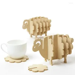 Tovagliette Pads All'ingrosso - Sottobicchieri in legno antiscivolo Tovaglietta creativa / Forniture per ufficio Tappetino per tazza di caffè Decorazioni per la casa Fai da te Fatto a mano Semplice