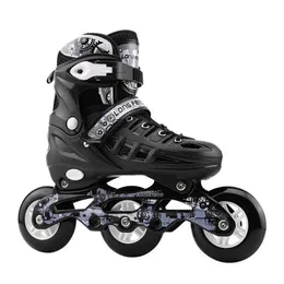 Ice Skates Professional 3 Wheel Inline Roller 3x76mm Slalom Speed ​​Justerbara gratis skridskor Sliding Patines L221014