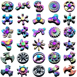 120 tipi Disponibili Fidget spinner giocattoli Arcobaleno mano spinner Tri-Fidget Metal Gyro Drago ali occhio dito trottola trottola con scatola migliore qualità