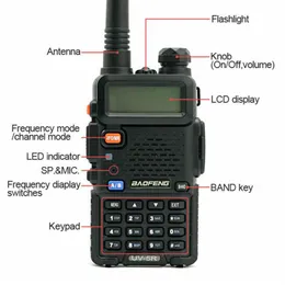 Walkie Talkie BF UV-5R Two Way Radio Scanner Handheld Police Fire HAM Wireless Transceiver2684